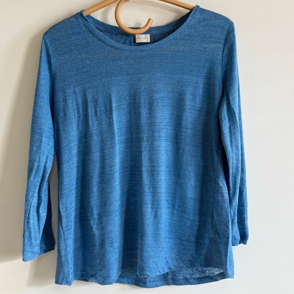 Poetry Round Neck Linen Top - Size 2